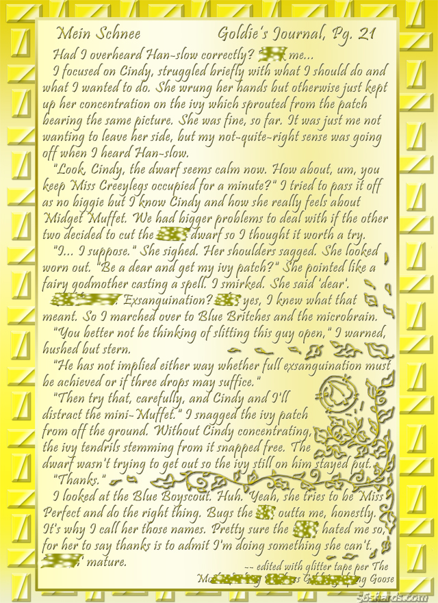 “Mein Schnee” 99: Goldie’s Journal, Pg.21